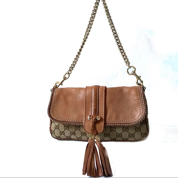 SOLD Gucci GG Monogram Chain Shoulder Bag - Picture 1 of 8